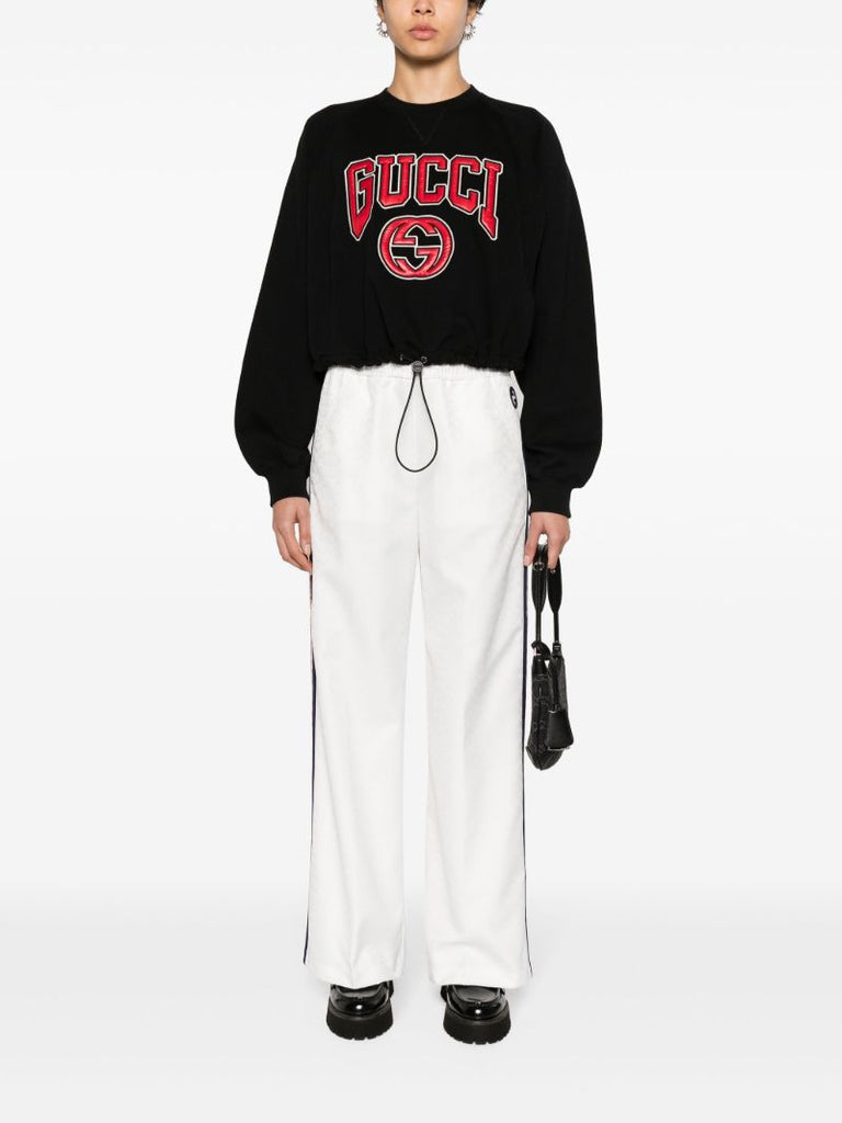 Black Logo-appliquÃ_x0083_Â© Cotton Sweatshirt