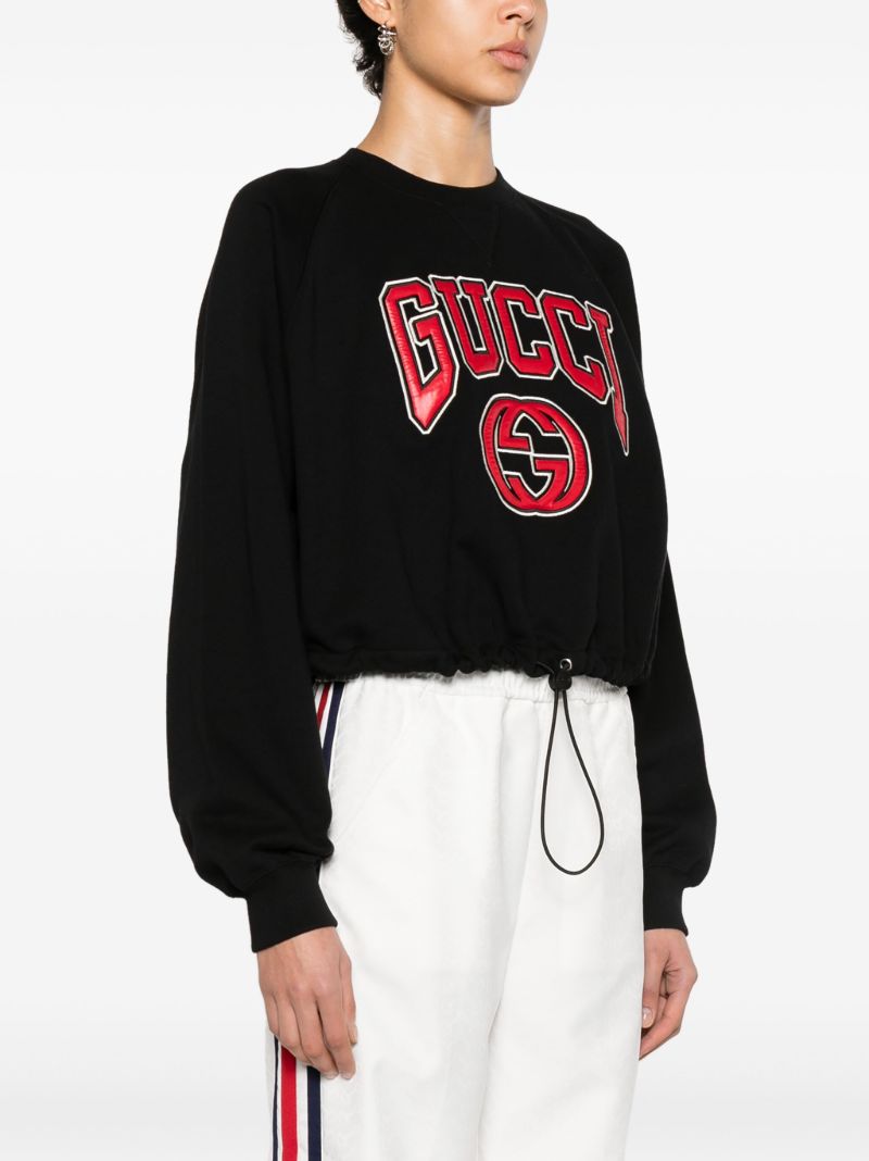 Black Logo-appliquÃ_x0083_Â© Cotton Sweatshirt