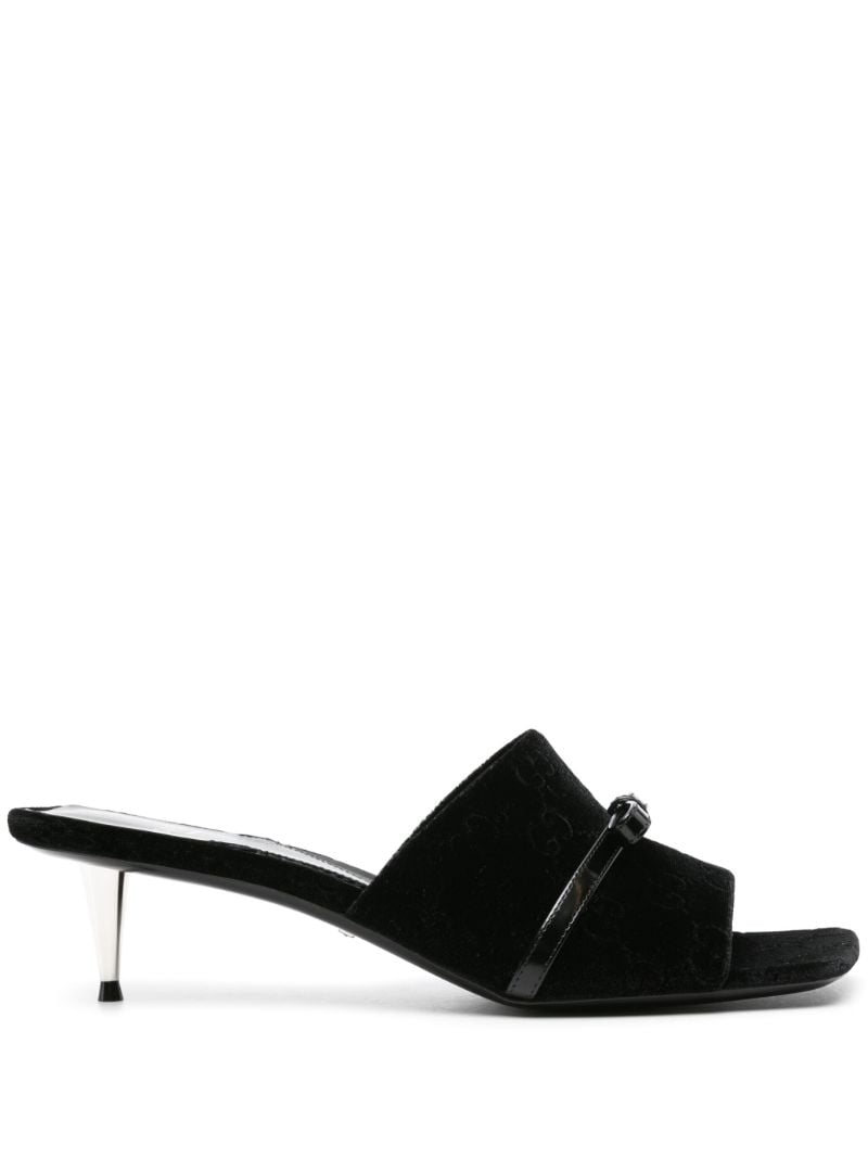 Black 50 Gg Velvet Mules
