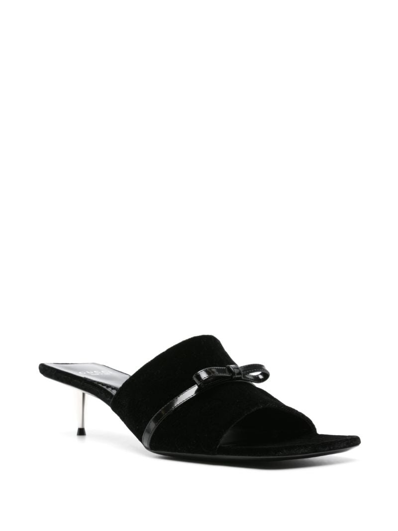 Black 50 Gg Velvet Mules