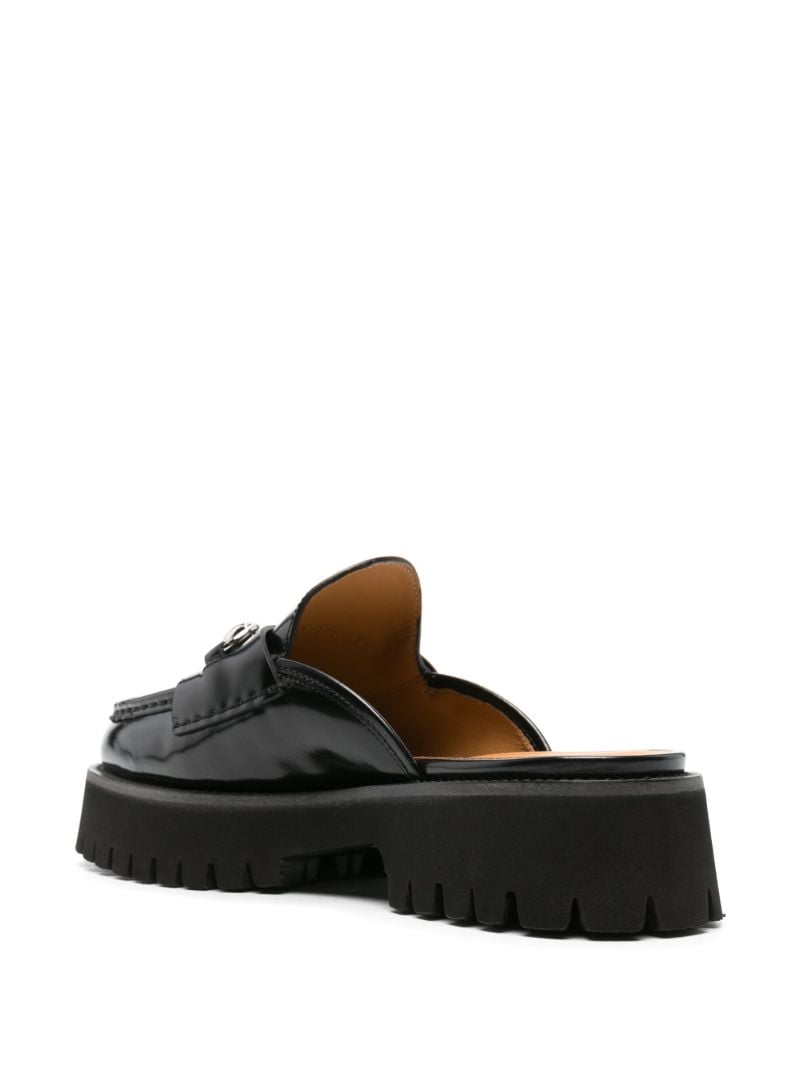 Black Sylke Leather Mules