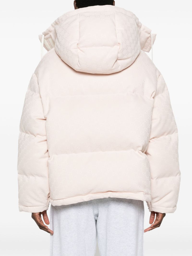 Pink Gg Canvas Puffer Jacket