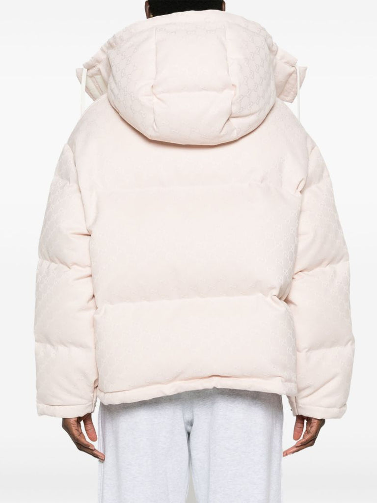 Pink Gg Canvas Puffer Jacket