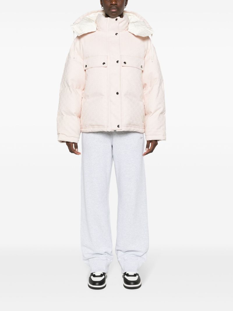 Pink Gg Canvas Puffer Jacket
