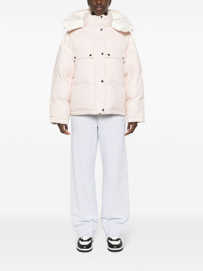 Pink Gg Canvas Puffer Jacket