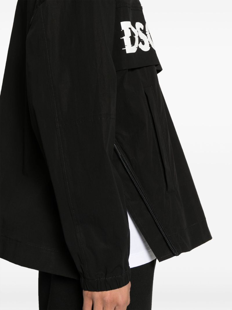 Black Logo-print Half Zip Jacket