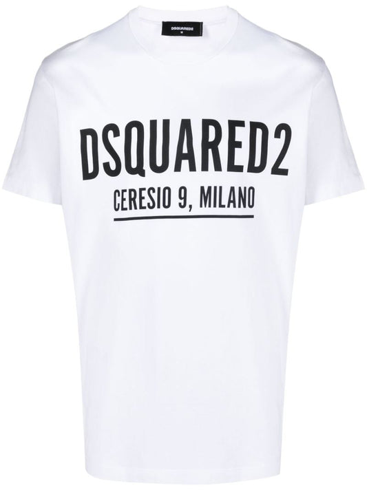 White Ceresio 9 Logo-print T-shirt
