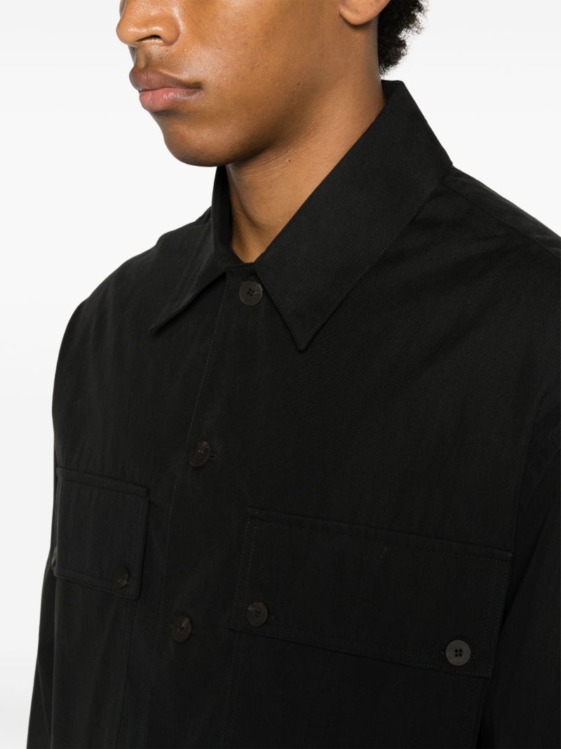 Black Cotton Twill Shirt
