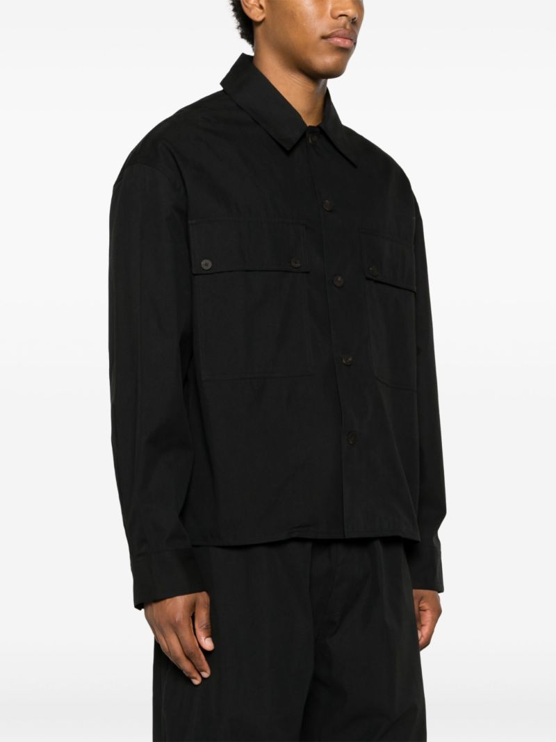 Black Cotton Twill Shirt
