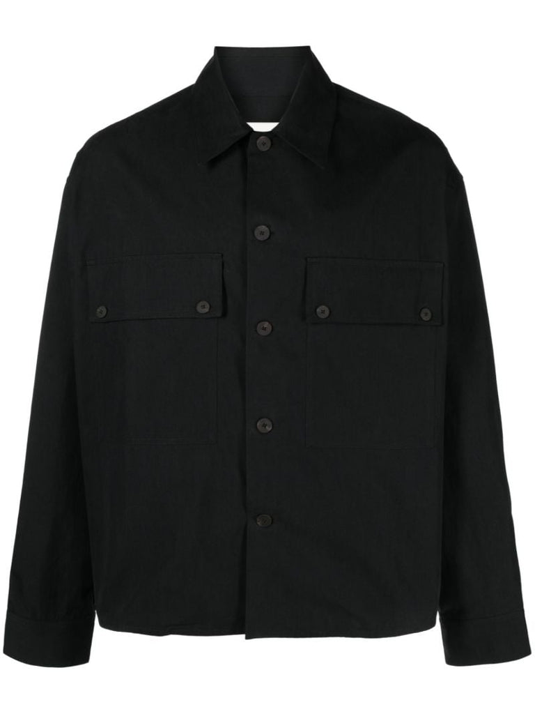 Black Cotton Twill Shirt