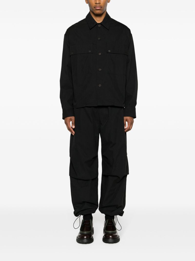 Black Cotton Twill Shirt