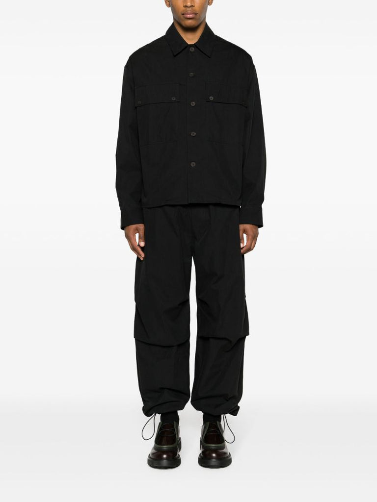 Black Cotton Twill Shirt