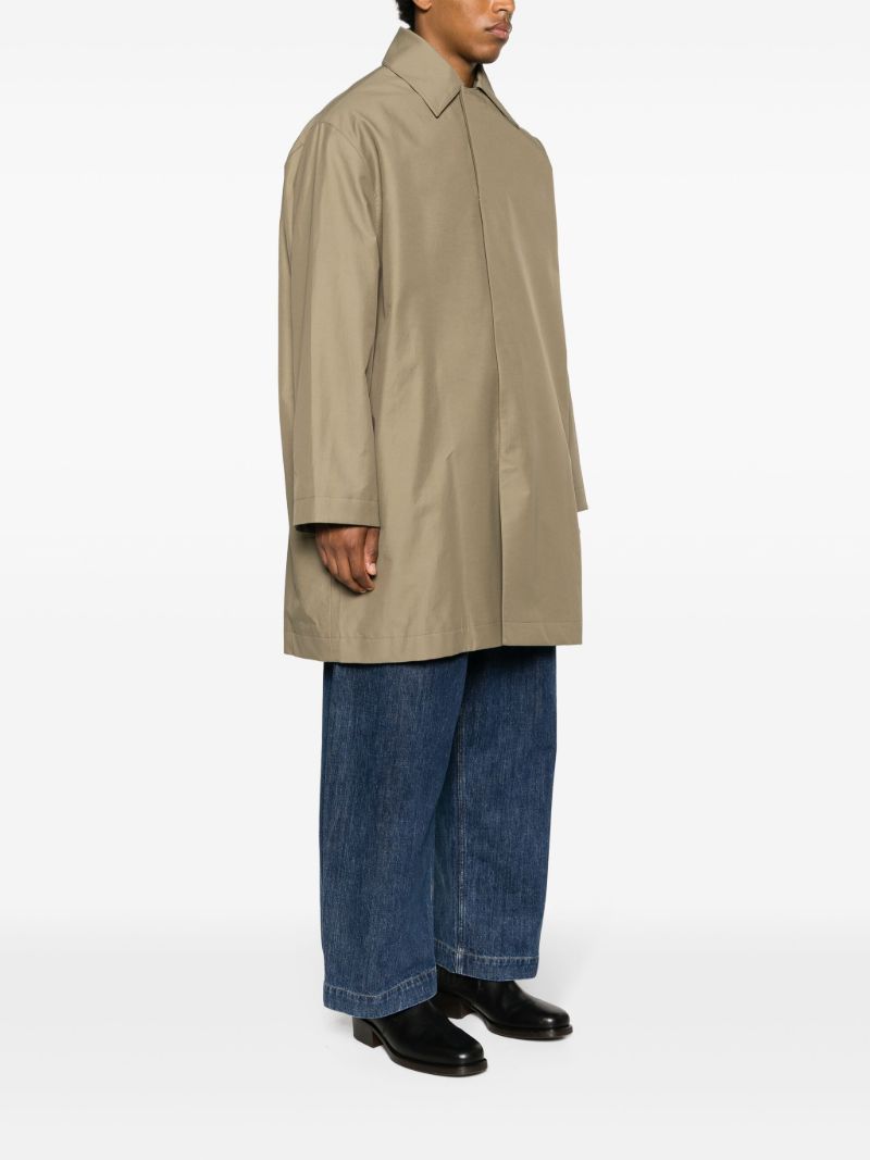 Brown Pointed-collar Midi Coat