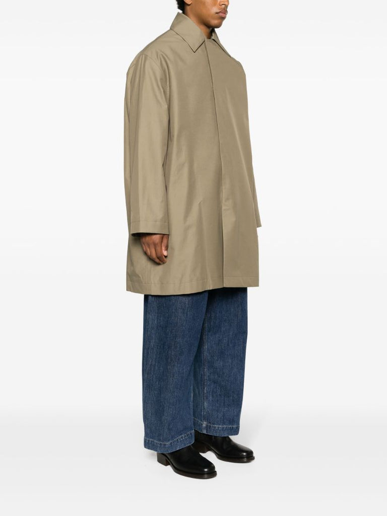 Brown Pointed-collar Midi Coat