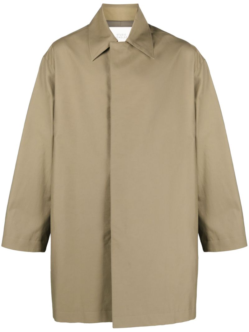 Brown Pointed-collar Midi Coat