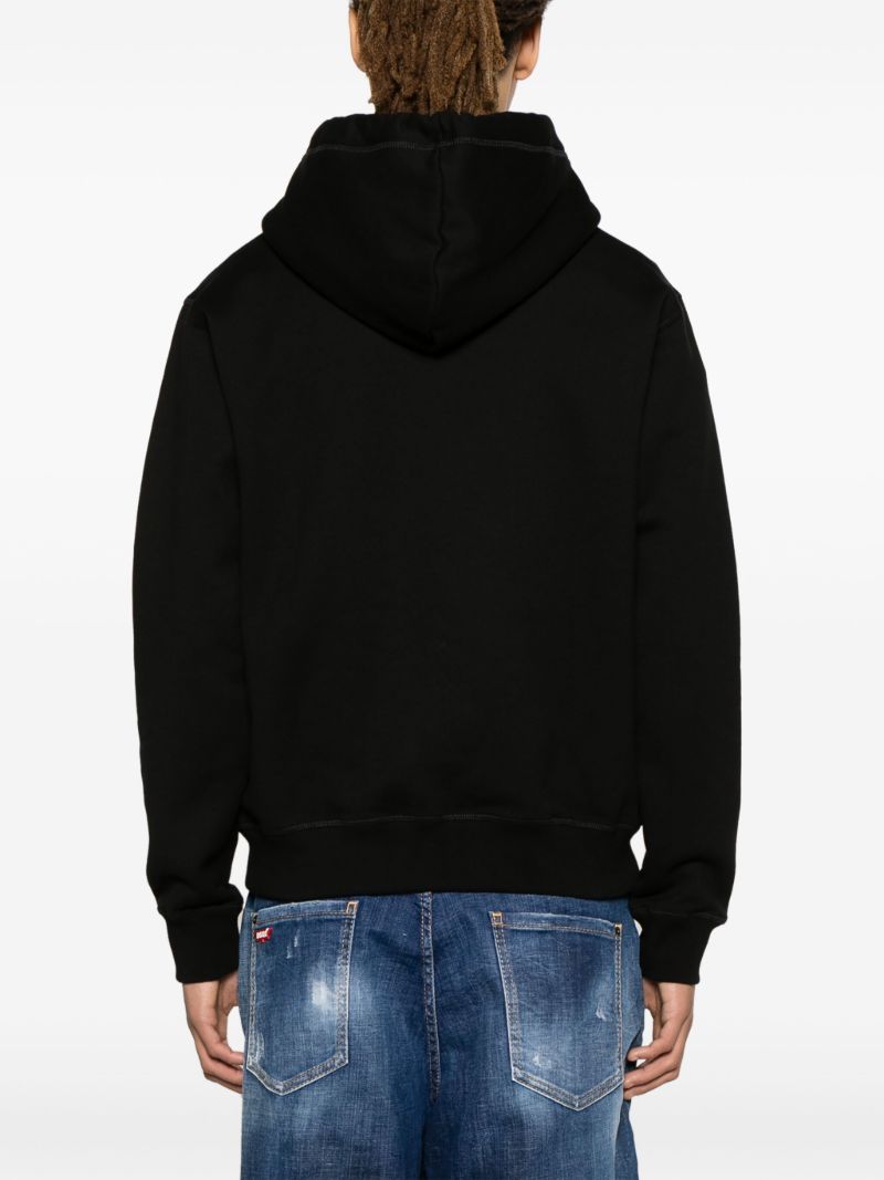 Black Icon Blur Logo-print Hoodie