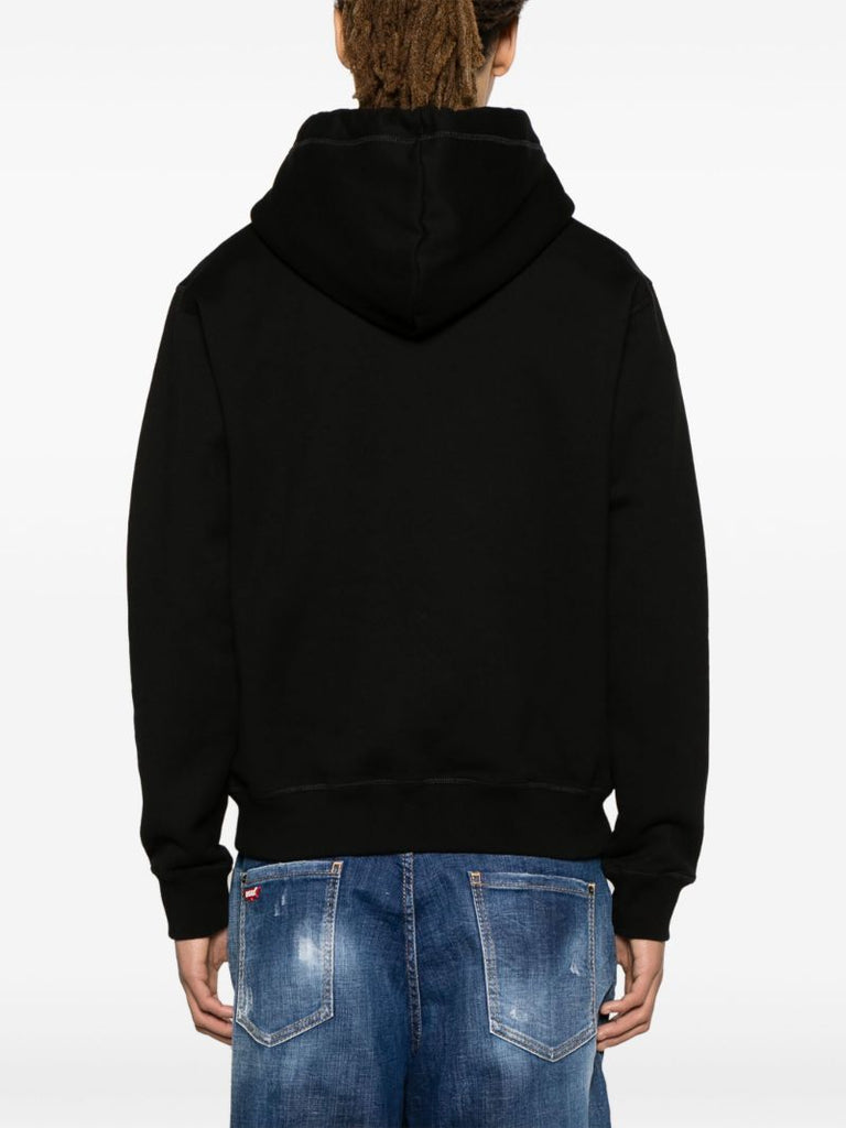 Black Icon Blur Logo-print Hoodie