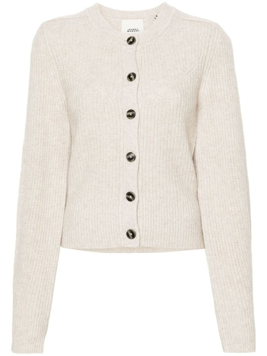 Neutral Laurine Rib Knit Cardigan