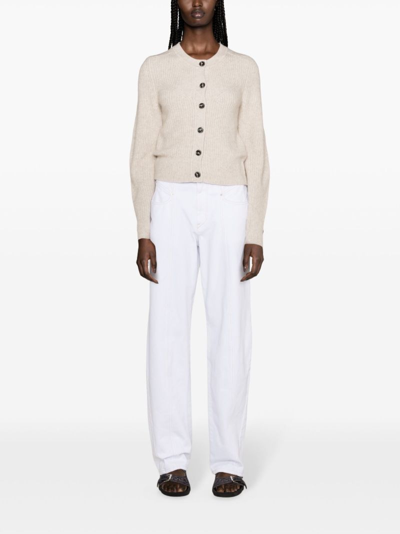 Neutral Laurine Rib Knit Cardigan