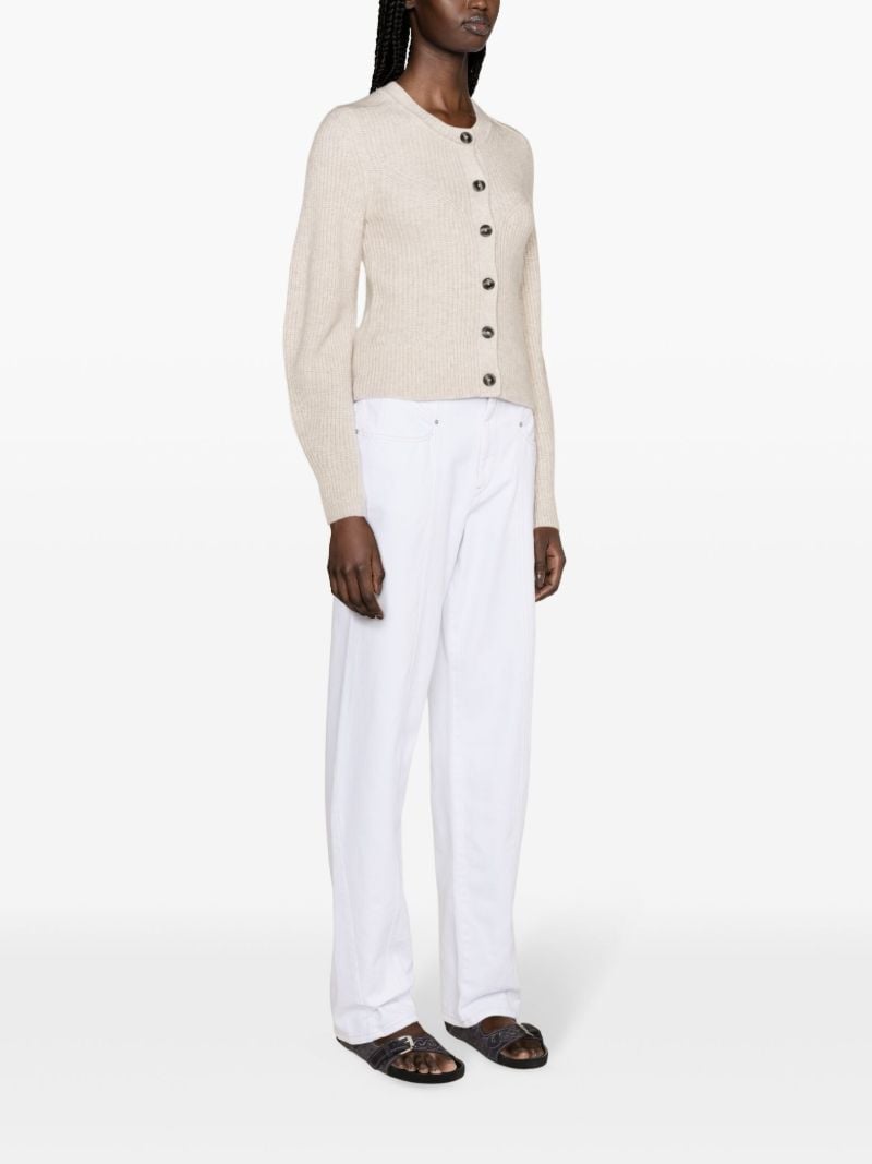 Neutral Laurine Rib Knit Cardigan