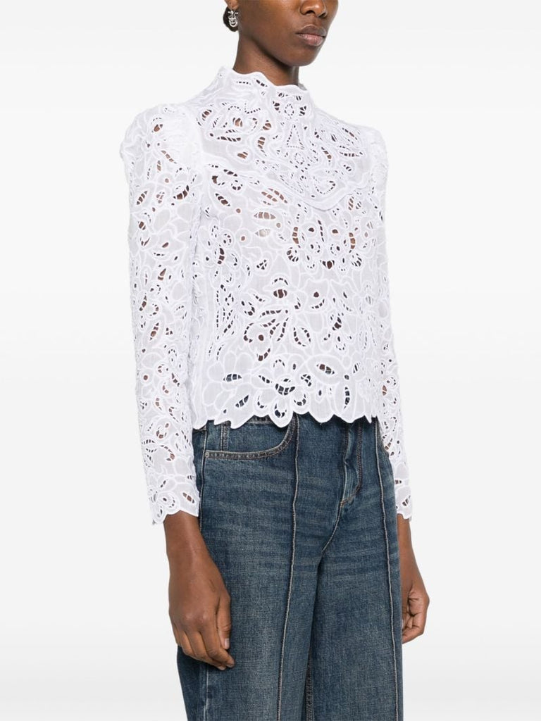 White Delphi Broderie Anglaise Blouse