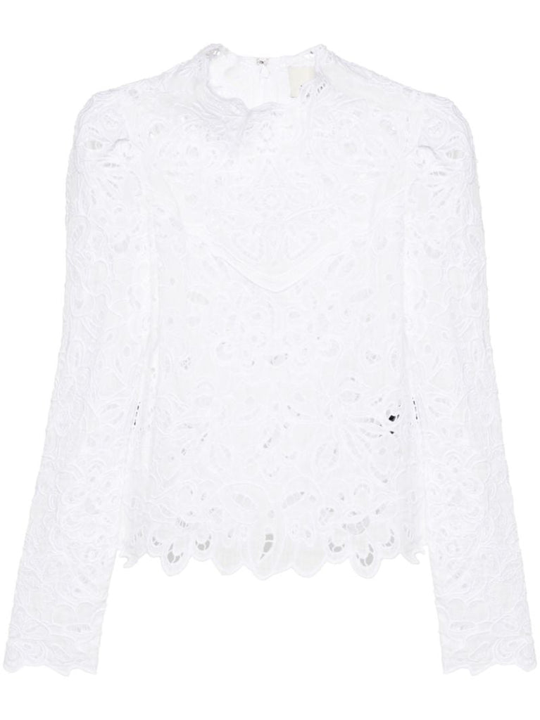 White Delphi Broderie Anglaise Blouse