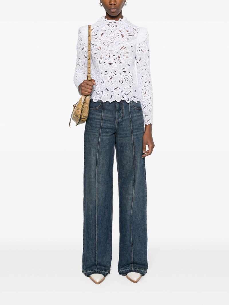 White Delphi Broderie Anglaise Blouse