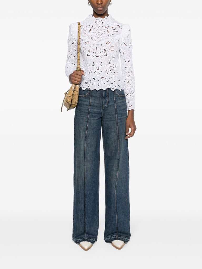 White Delphi Broderie Anglaise Blouse