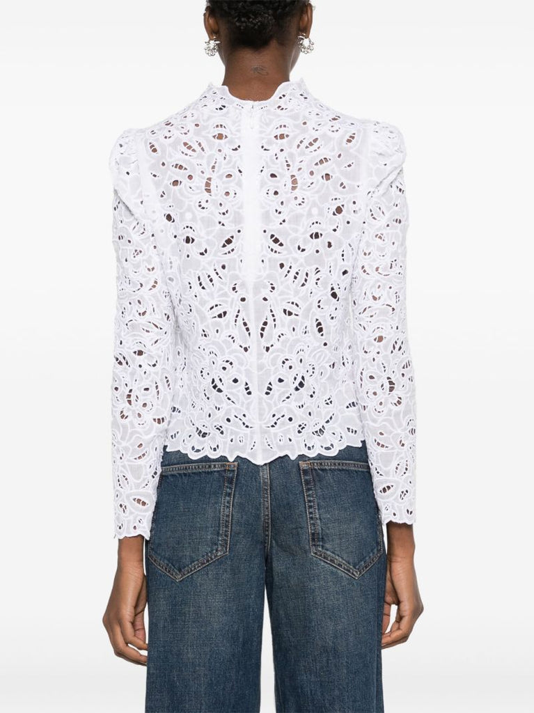 White Delphi Broderie Anglaise Blouse