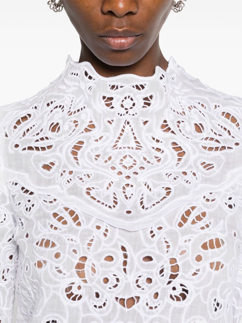 White Delphi Broderie Anglaise Blouse
