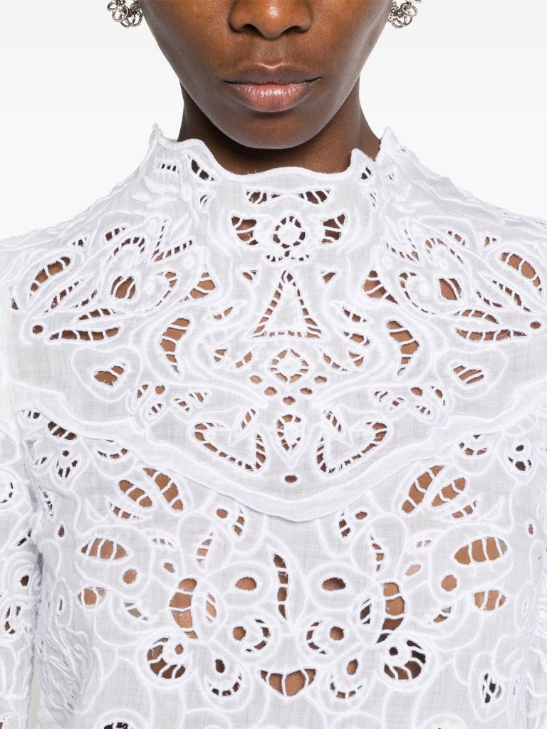 White Delphi Broderie Anglaise Blouse