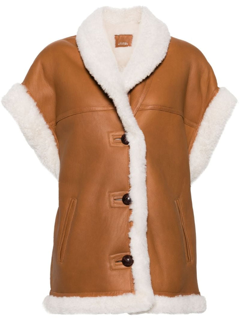 Brown Medilia Leather Coat
