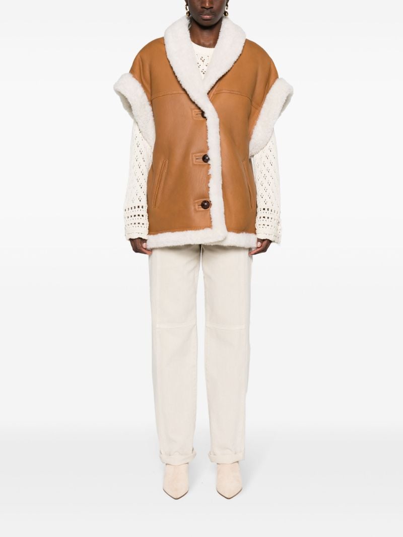 Brown Medilia Leather Coat