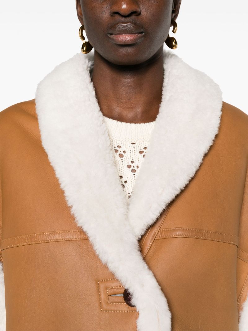 Brown Medilia Leather Coat