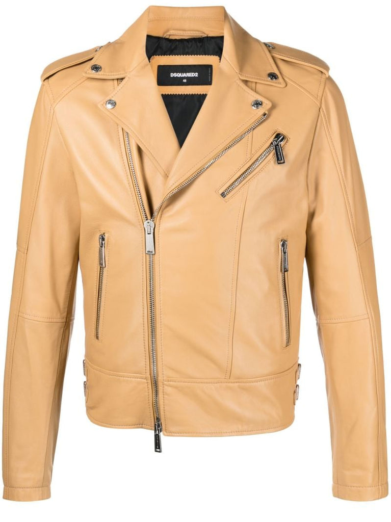 Neutral Kiodo Leather Jacket