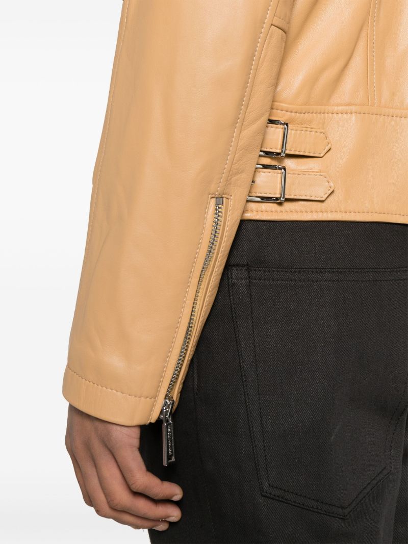 Neutral Kiodo Leather Jacket