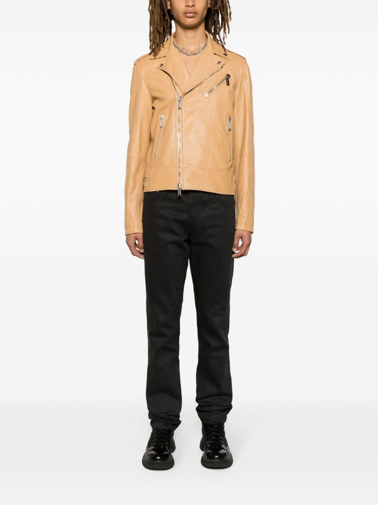 Neutral Kiodo Leather Jacket