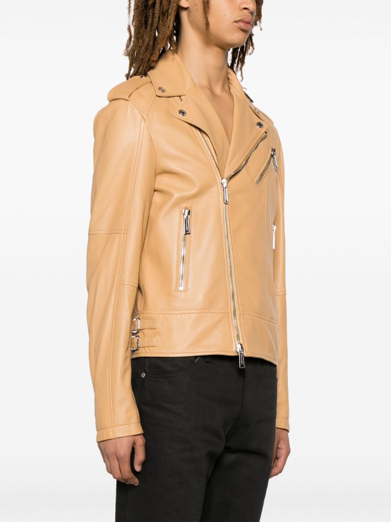 Neutral Kiodo Leather Jacket