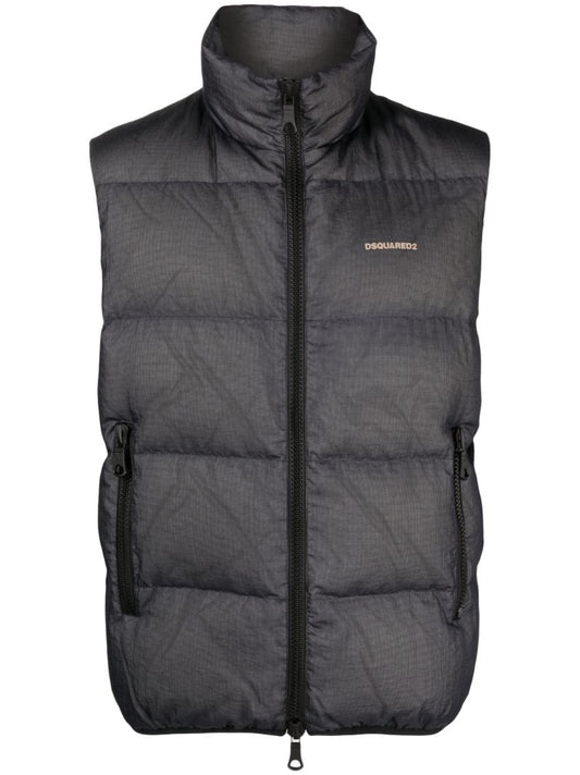 Blue Down Filled Padded Gilet