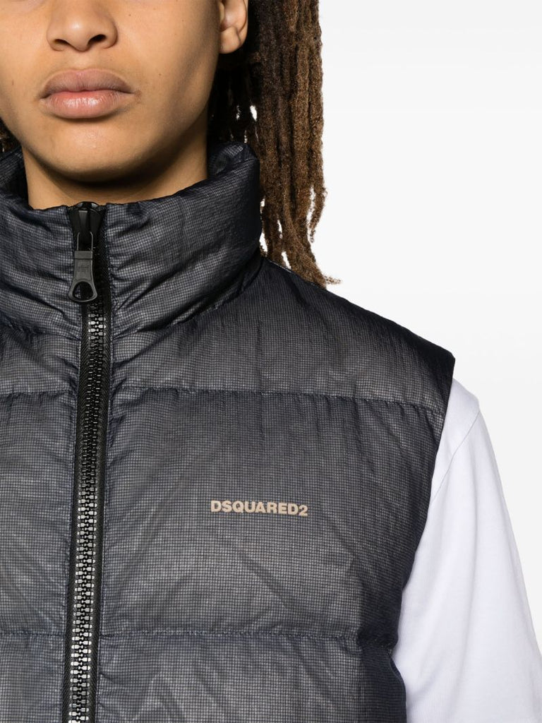 Blue Down Filled Padded Gilet