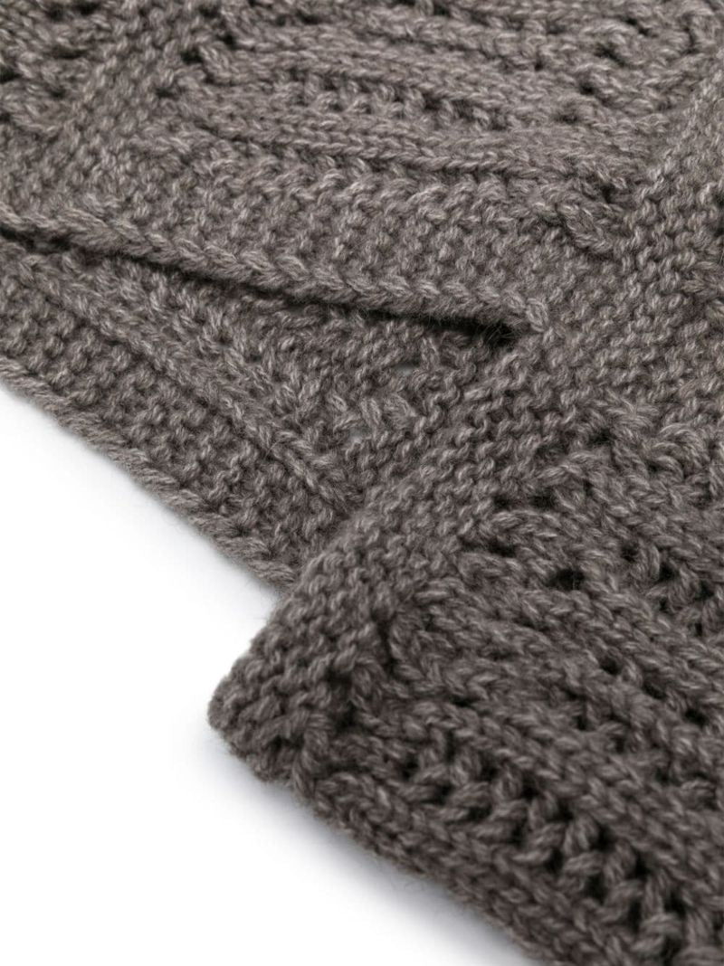 Grey Crochet-knit Balaclava