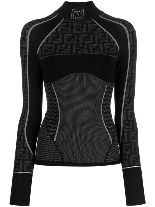 Black Ff Monogram Ski Top
