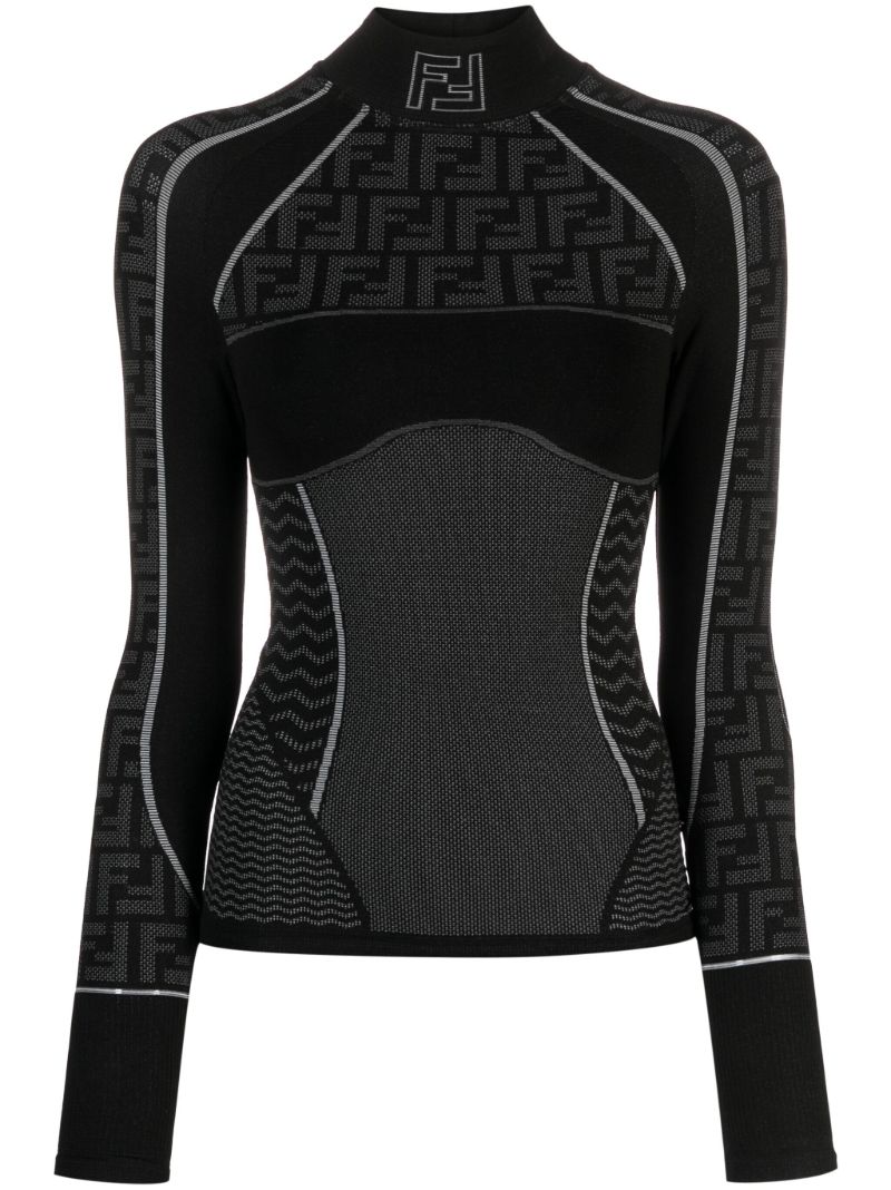 Black Ff Monogram Ski Top