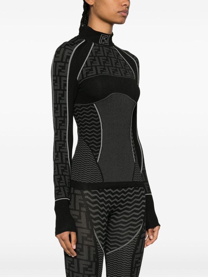 Black Ff Monogram Ski Top