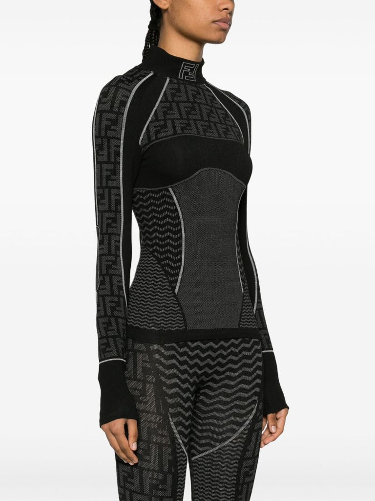 Black Ff Monogram Ski Top
