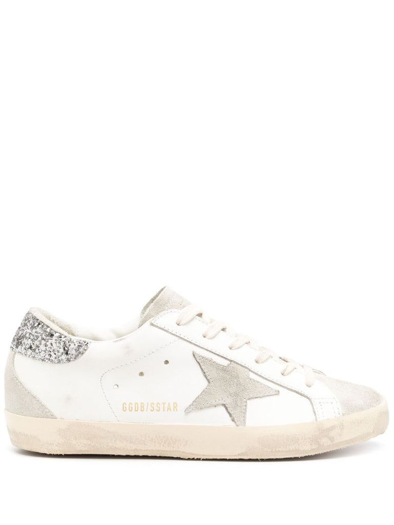 White Super-star Distressed Sneakers