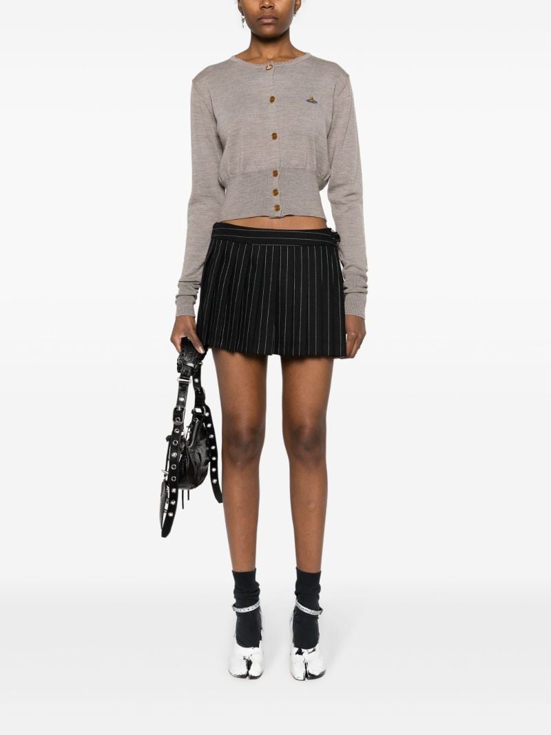 Grey Orb-embroidered Virgin Wool Cardigan