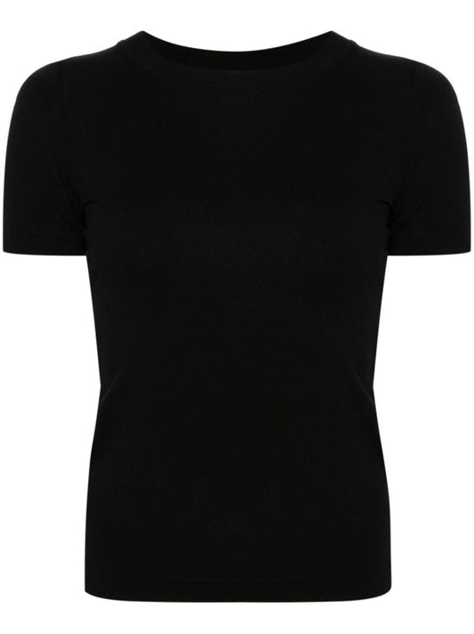 Black Handwritten Rhinestone-embellished T-shirt