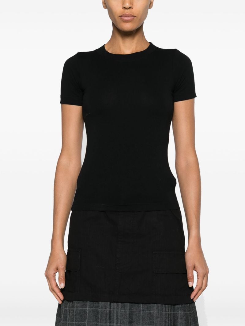 Black Handwritten Rhinestone-embellished T-shirt