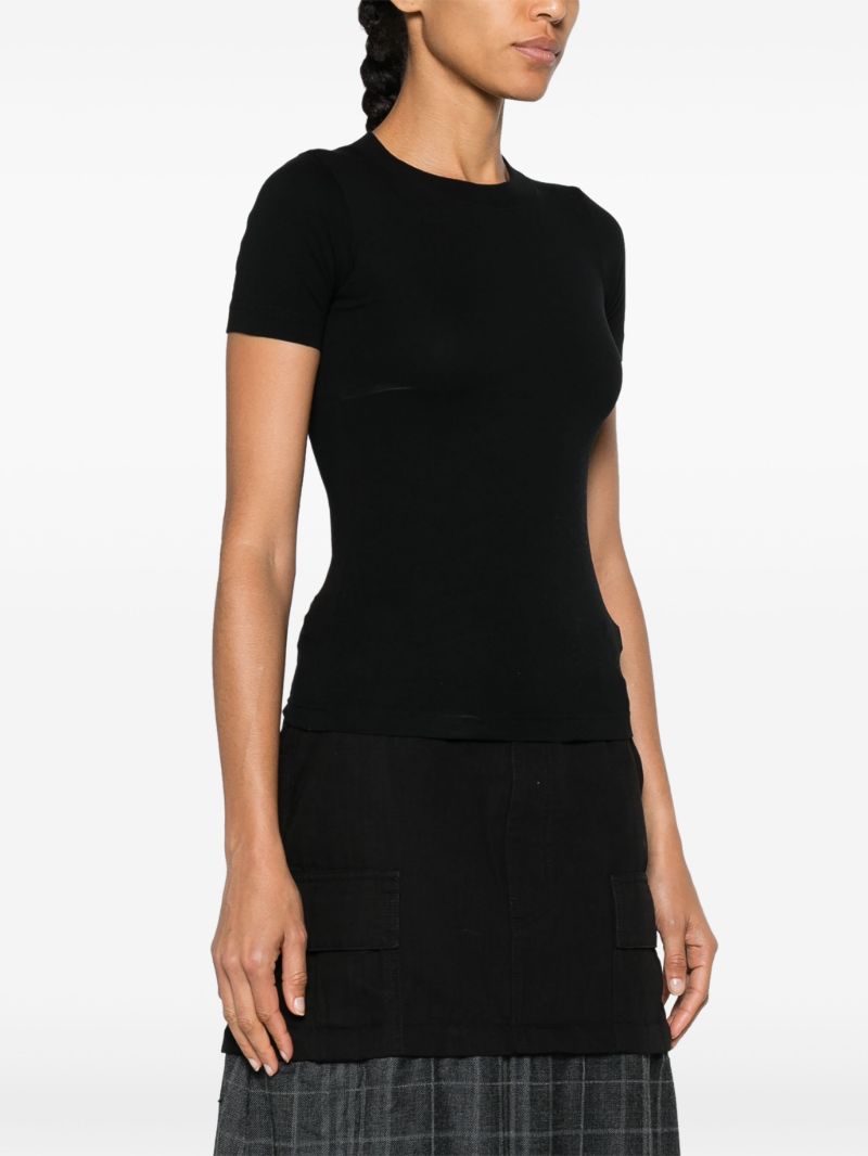 Black Handwritten Rhinestone-embellished T-shirt